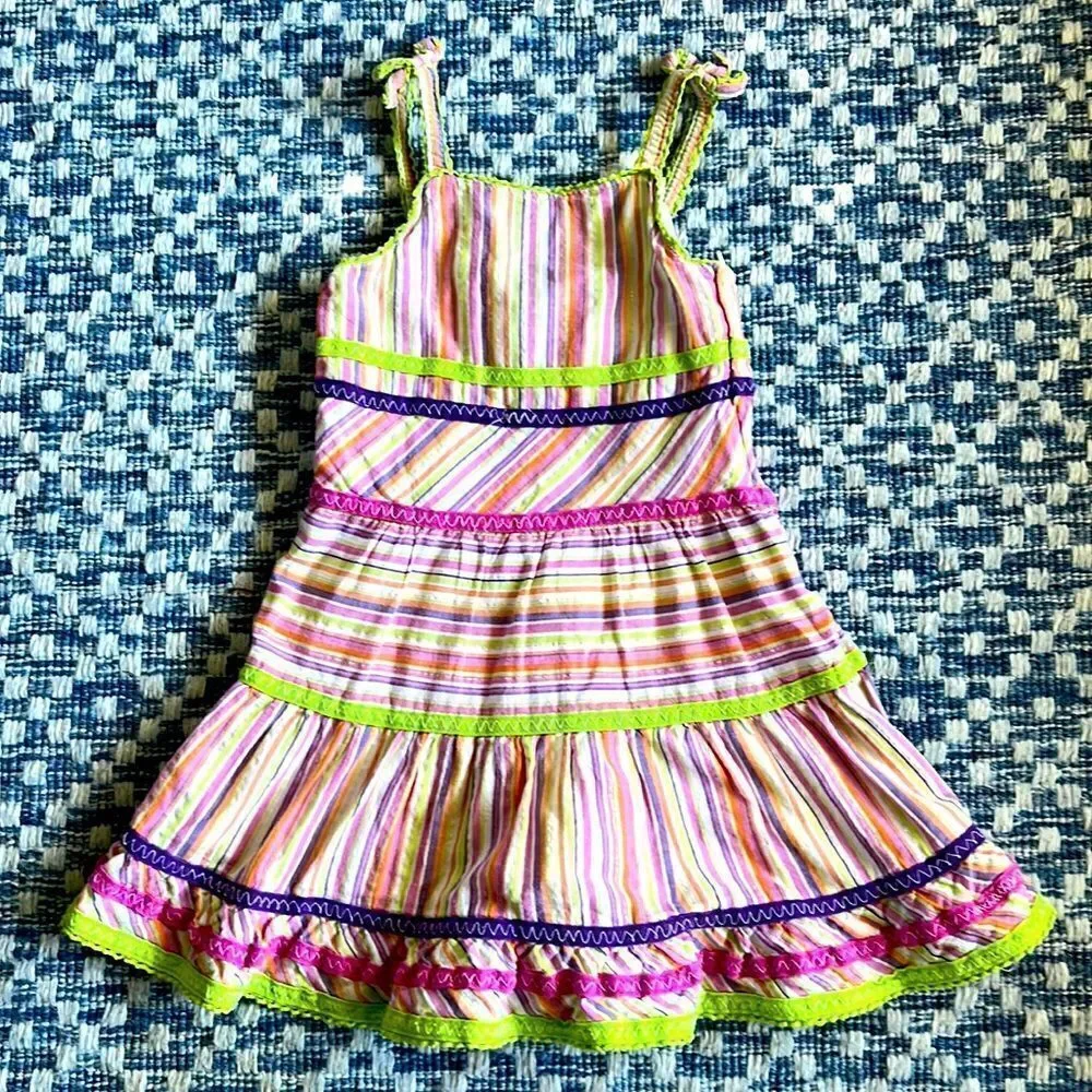 Children’s Place Baby Girl 24mo Colorful Sundress Pink Purple Lime - Picture 8 of 10